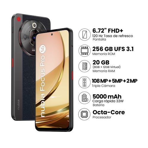 ZTE NUBIA FOCUS PRO 5G 8+256 GB - NEGRO