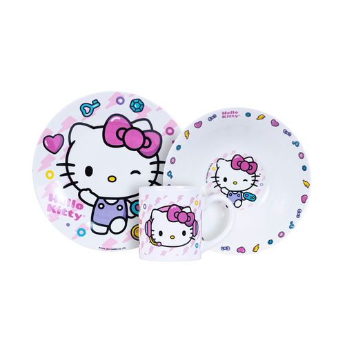 Vajilla infantil Ceramica 3Pz Hello Kitty Scool 703070