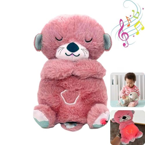 Peluche Nutria Dormilona que Respira Musical Rosa Genérico