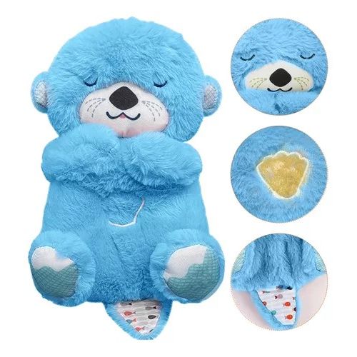 Peluche Nutria Dormilona Respira Musical Celeste Genérico