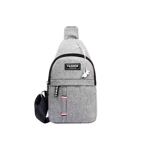 Mochila Morral Bandolera Riñonera Cruzado Juvenil Antirrobo - Gris