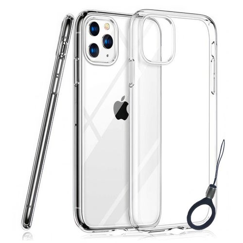Funda iPhone 11 Pro Max transparente + Aro Sujetador Pack por 2 Und