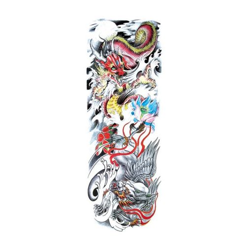 Tatuaje manga temporal falso dragón diablo alas de ángel para brazo o pierna 48 x 17cm