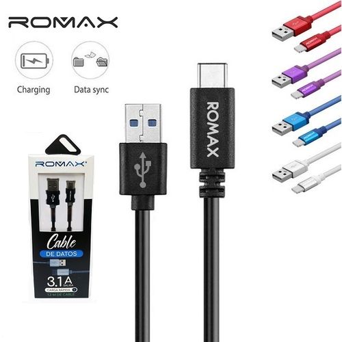 Cable Carga Datos Usb C Romax Celulares Tablet