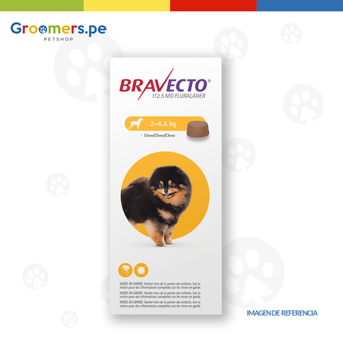 ANTIPULGAS PARA PERROS BRAVECTO 112.5MG (2-4.5 KG)