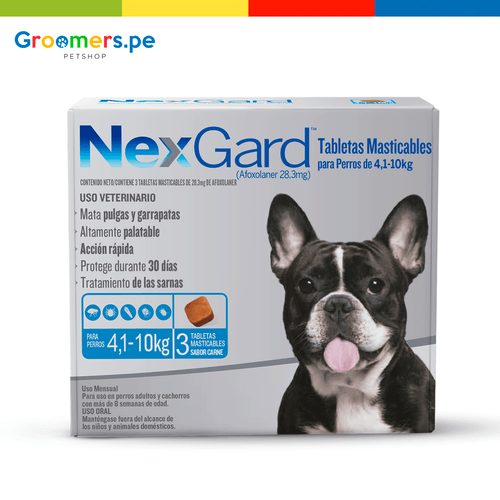 ANTIPULGAS PARA PERRO NEXGARD M (4.1 - 10 KG) X 3 TABLETAS