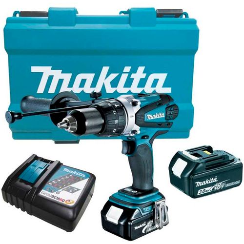 Taladro Percutor 1/2" 18V LXT Incl 2 Bat y Carg Makita DHP458RFE