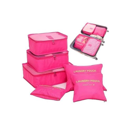 Set Organizadores de Maleta Bolsas Impermeable para Viaje 6PCS Fucsia