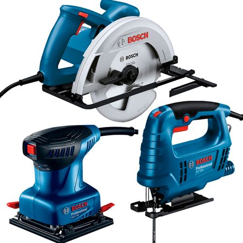 Sierra Circular 7 1/4" 1300W + Caladora 500W + Lijadora 220W Bosch 0615.A00.264-000