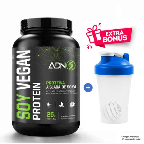 Proteína Adn Soy Vegan Protein 1.5 kg Vainilla Shaker