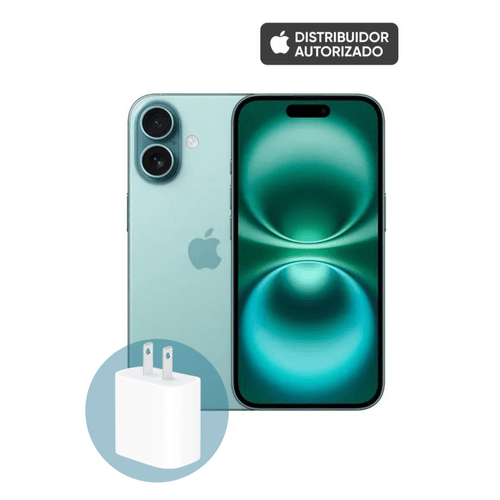 IPHONE 16 128GB C/CHIP TEAL + CARGADOR APPLE 20W