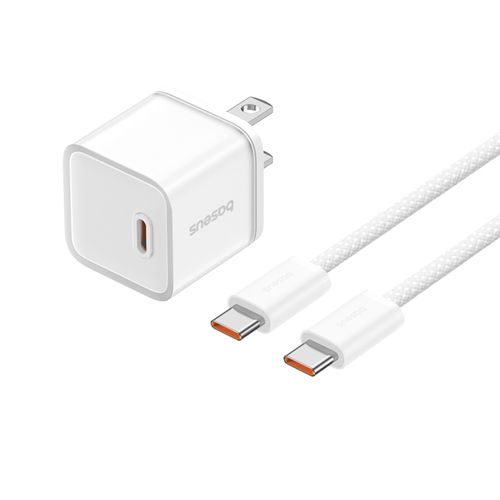 Cargador Rápido PD 20W USB-C y Cable Nylon USB-C 1 Metro Baseus