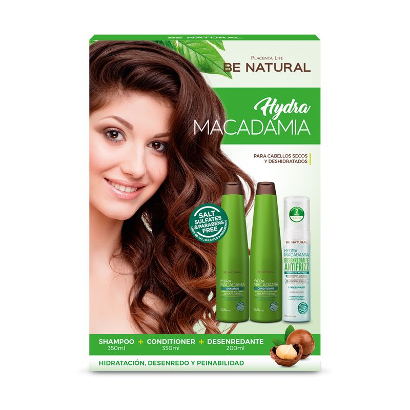 PL-Be-Natural-Hydra-Macadamia-Shampoo---Conditioner---Desenredante-Pack-