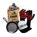 Grill-Box-Parrillero-|-Guantes-de-Fuego---Sarten-de-Fierro-16cm---Gorra-Mr-Grill---Carbon-Vegetal-Selecto