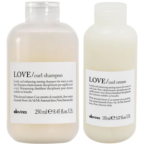 Shampoo Elastizante 250ml + Crema para Rizos y Ondas Davines Love Curl