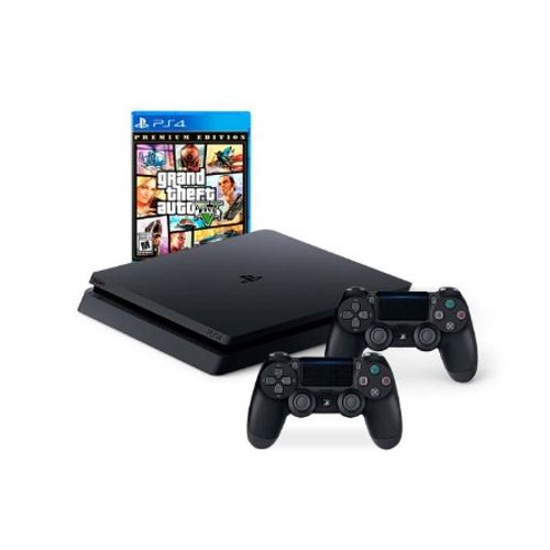 CONSOLA PS4 SLIM 1TB- 01 GTA V -02 MANDOS REACONDICIONADOS