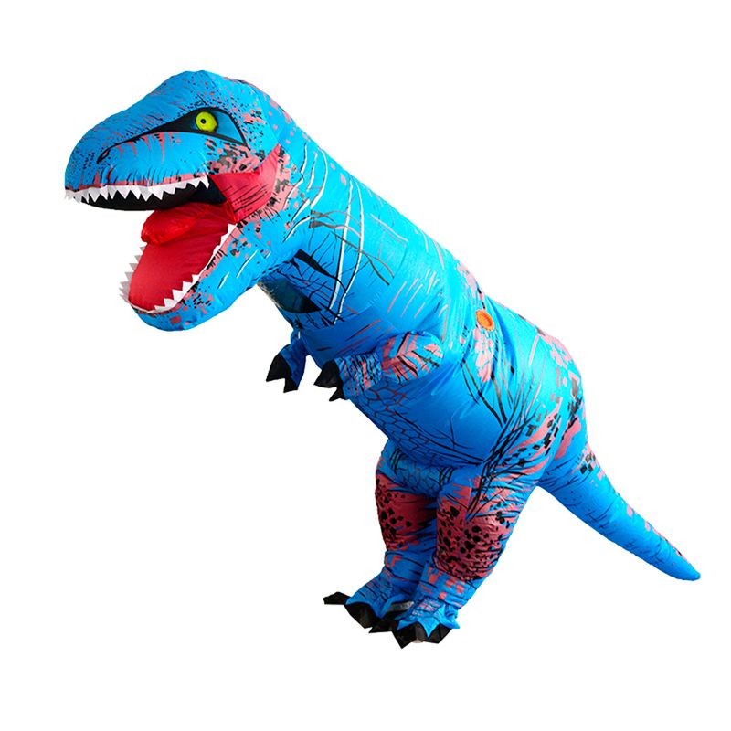 Disfraz-Dinosaurio-Rex-Azul-Inflable-Adulto-Halloween-Cosplay