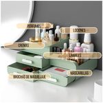 Organizador-de-Maquillaje-Cosmeticos-Estante-de-Tocador-Verde-N161