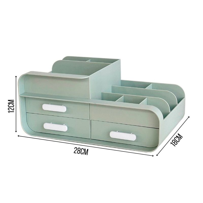 Organizador-de-Maquillaje-Cosmeticos-Estante-de-Tocador-Verde-N161