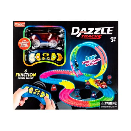 Pista Luminosa Dazzle Tracks 134 Piezas con Control Remoto y Auto