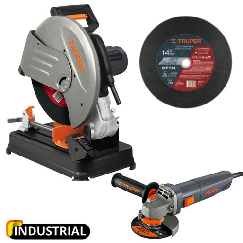 Combo amoladora INDUSTRIAL,   Tronzadora cortadora de metales Truper