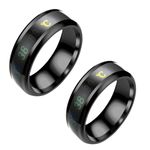 Packx2-Anillo-Inteligente-De-Acero-Con-Sensor-De-Temperatura-Unisex-Color-Negro---Talla-6