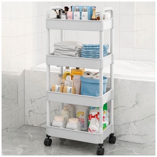 Carrito Organizador Estante 4 Niveles con Ruedas para Baño JK4