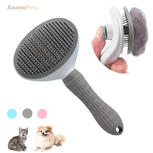 Peine Cepillo Expulsador De Pelusa para Perros  y Gatos - Gris