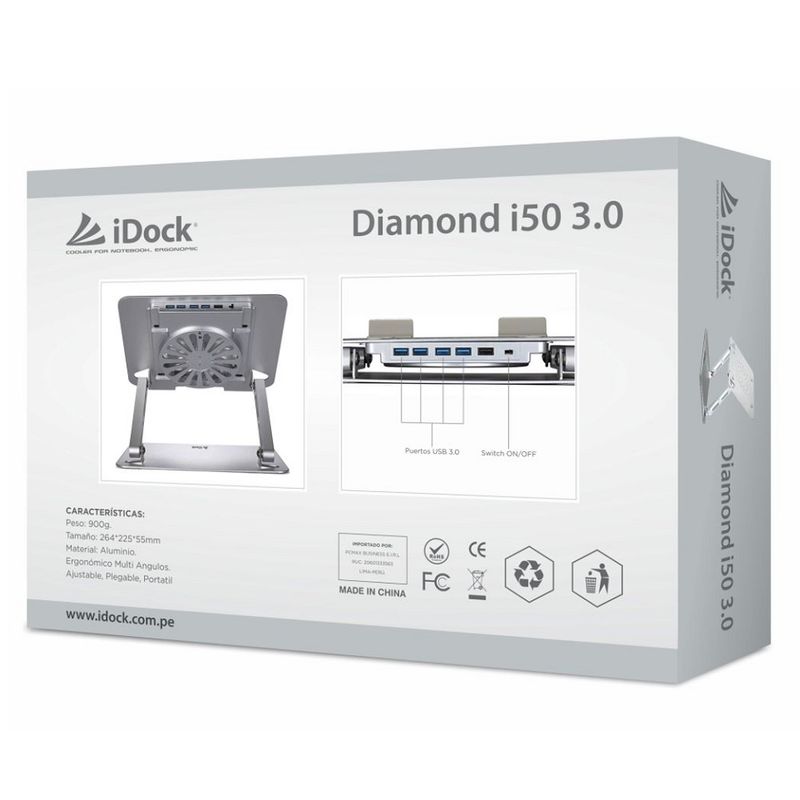 iDock---Cooler-Diamond-i50-30--N47-3--Aluminio-4-Puertos-USB-30