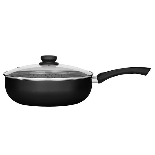 SARTÉN WOK CON TAPA 24CM COLOR NEGRO MAXIMUM