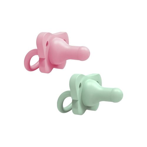 Set 2 Chupones de Silicona
Happy Paci verde y rosado