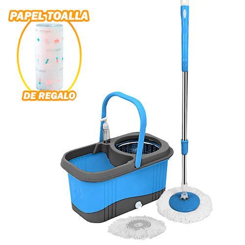 Balde Escurridor Trapeador+Dispensador CL Y Papel Toalla Reutilizable