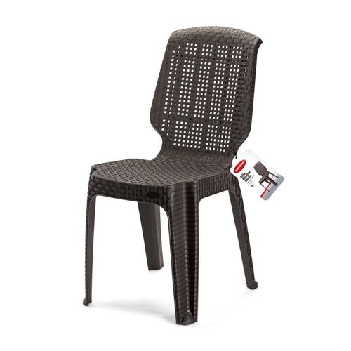 Silla de Terraza Polinplast Mimbre Ratan Marrón