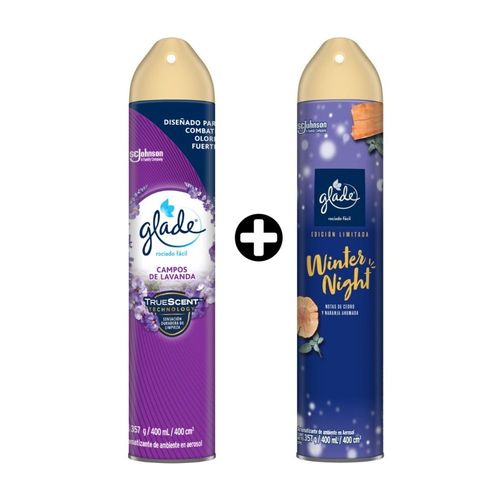 COMBO Ambientador en spray Glade Lavanda x 400ml + Ambientador Aerosol Glade Winter Night 400ml