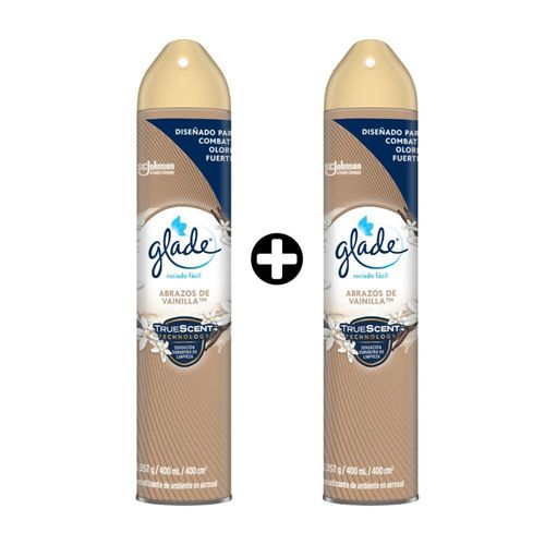 COMBO 2 Ambientadores Aerosol Glade Abrazos Vainilla x 400ml