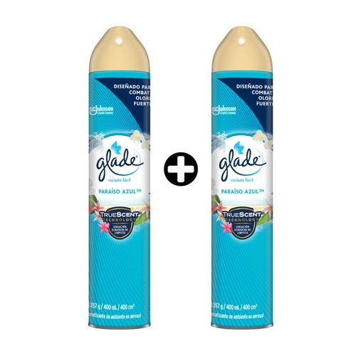 COMBO 2 Ambientadores en spray Glade Paraíso Azul x 400ml