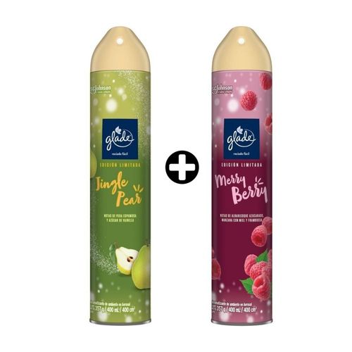 COMBO Ambientador Aerosol Glade Jingle Pear 400ml + Ambientador Aerosol Glade Merry Berry 400ml