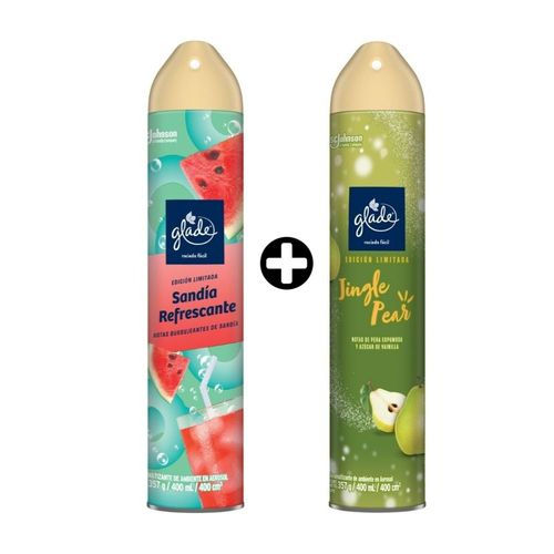 COMBO Ambientador Aerosol Glade Sandia 400ml + Ambientador Aerosol Glade Jingle Pear 400ml