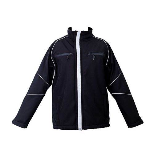 Casaca de Trabajo Drill Softshell Negro Ribete Cinta Reflectiva Werken Talla M