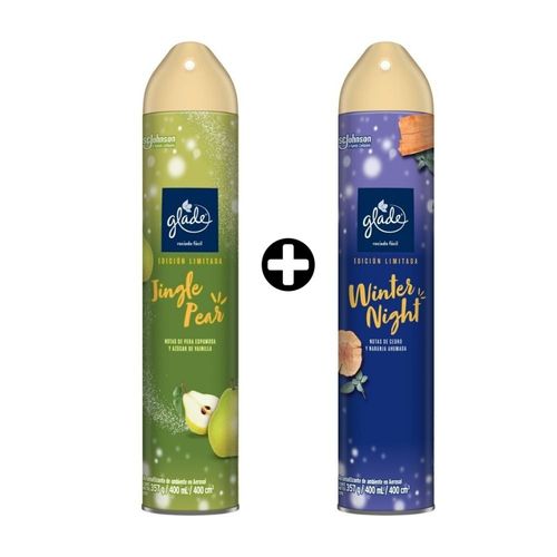 COMBO Ambientador Aerosol Glade Jingle Pear 400ml + Ambientador Aerosol Glade Winter Night 400ml