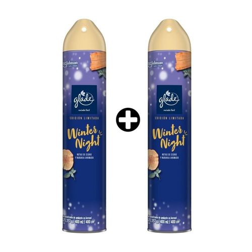 COMBO 2 Ambientadores Aerosol Glade Winter Night 400ml