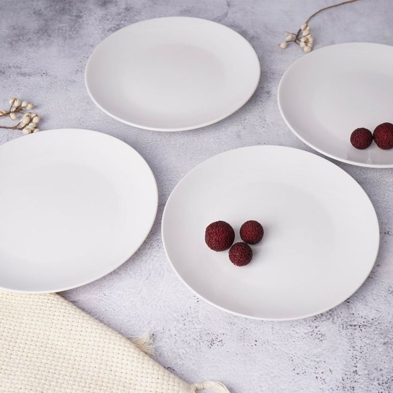 Set X4 Plato Postre Redondo Blanco Shopstar