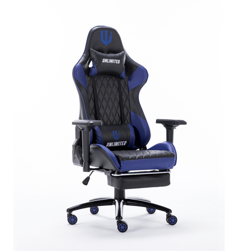 Silla-Gamer-Premium-UNLIMITED-GOD-Azul-180-Grados-con-Posapies