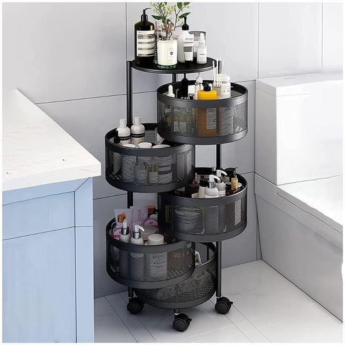 Estante Organizador Giratorio para Baño 5 Niveles Negro R75