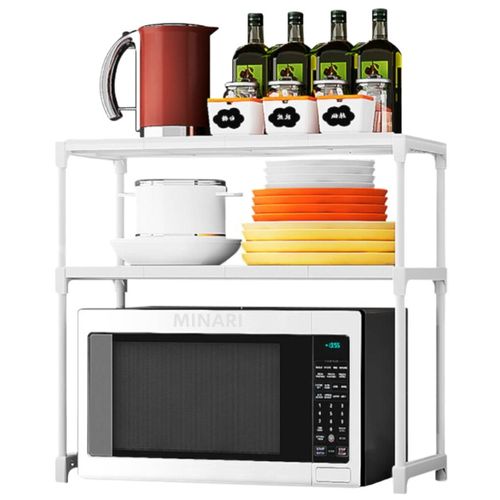 Estante Organizador de Microondas 2 Niveles para Cocina Blanco 350E