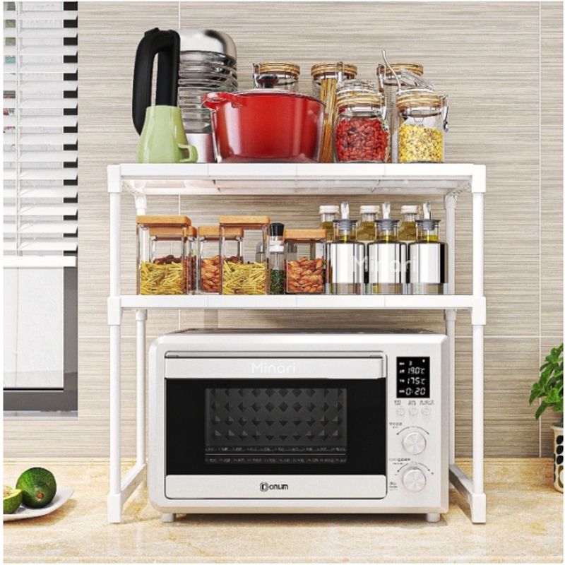 Estante-Organizador-de-Microondas-2-Niveles-para-Cocina-Blanco-350E