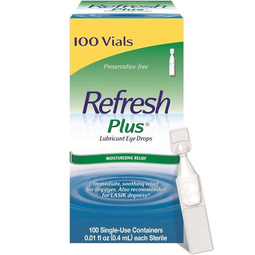 Gotas lubricantes para ojos Refresh Plus - 100 envases de un solo uso