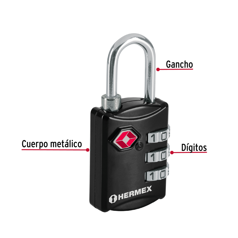 Candado-maletero-de-combinacion-27-mm-seguridad-TSA-Hermex