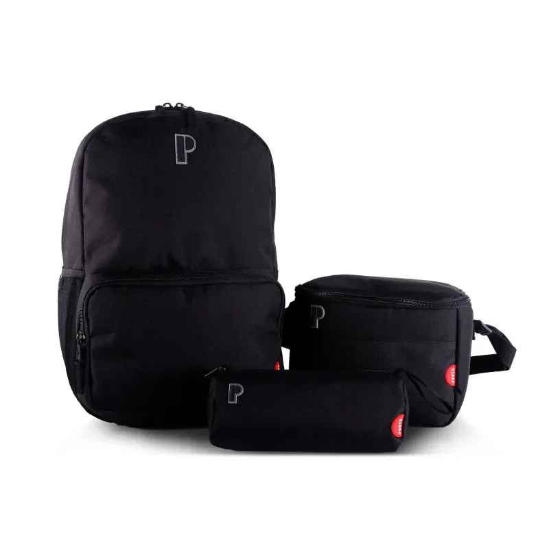 Tripack-Lonchera-Cartuchera-Porta-Portamar-Negro-Escolar-Juvenil-Unisex-