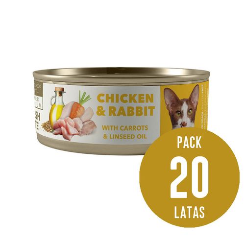 Amity Pollo y Conejo para Gatos Adultos Lata 80gr x20 und